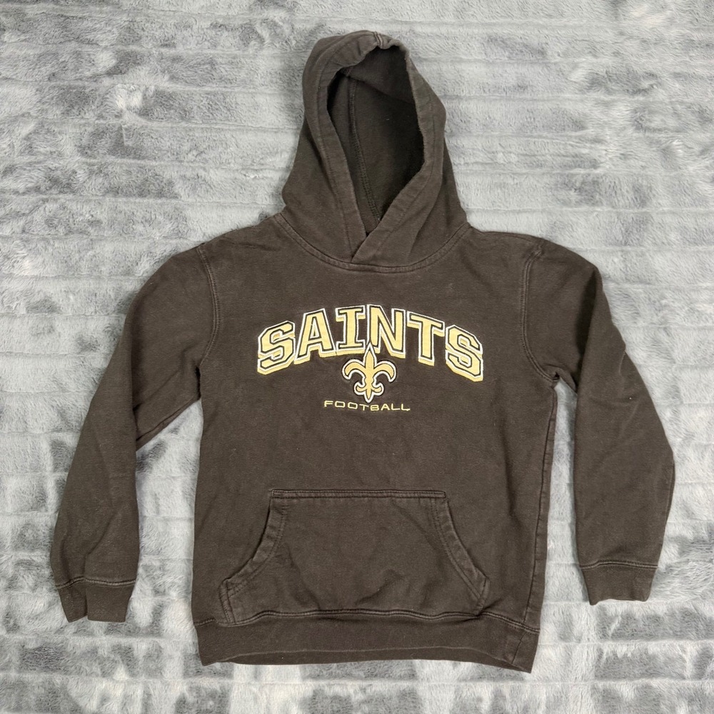 NFL Team Apparel New Orleans Saints Youth Hoodie Black Gold M 10/12 Football